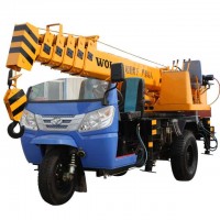 truck crane 3 ton with tricycle with telescopic boom