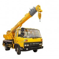 8 ton truck crane with spiral drill,telescopic boom truck mounted crane